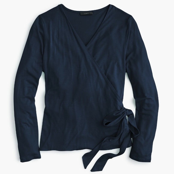 J.Crew Black wrap top/shirt S - Picture 1 of 1